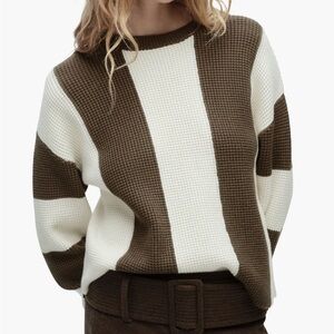 Mango Pitera stripe crewneck sweater